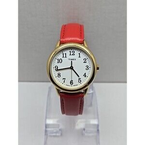 Womens Timex Easy Reader Indiglo Gold Tone 30mm Quartz Watch New Battery WR 30M